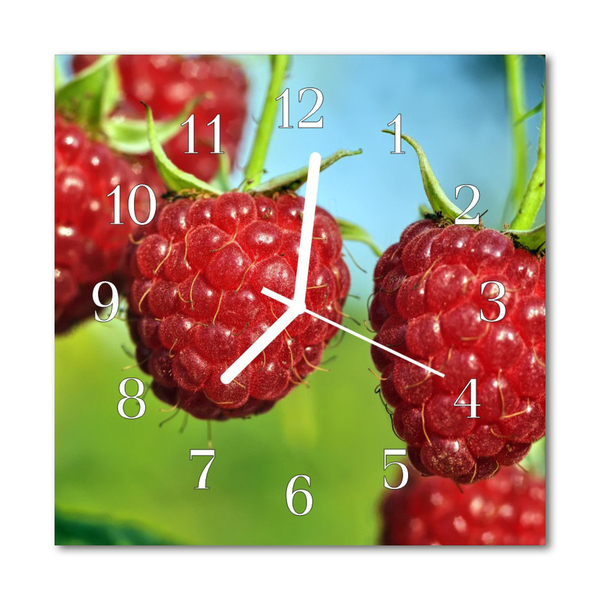 Glasuhr Wanduhr Himbeeren