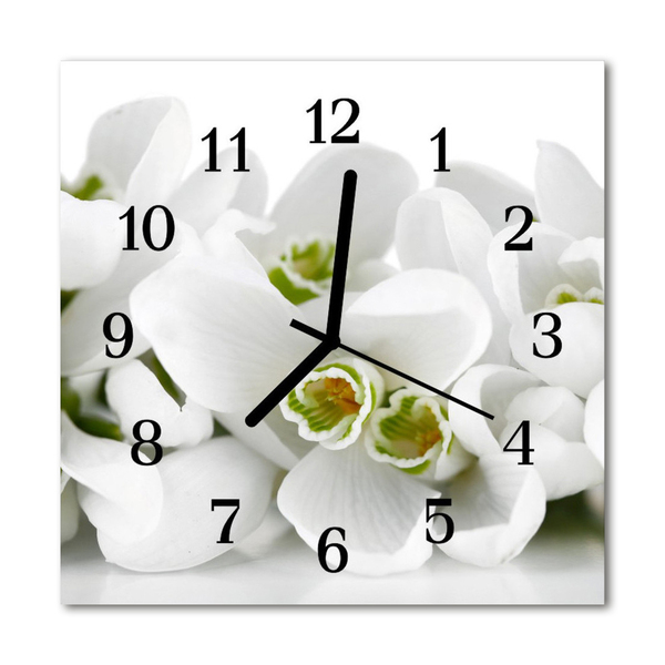 Glasuhr Wanduhr Blumen