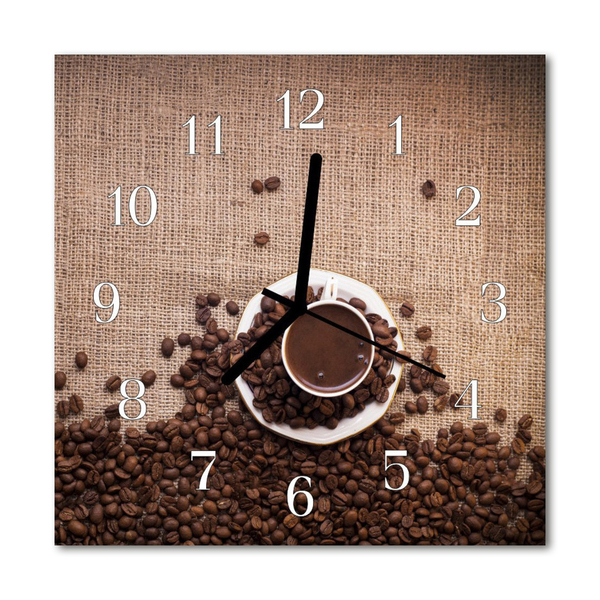 Glasuhr Wanduhr Kaffeebohnen