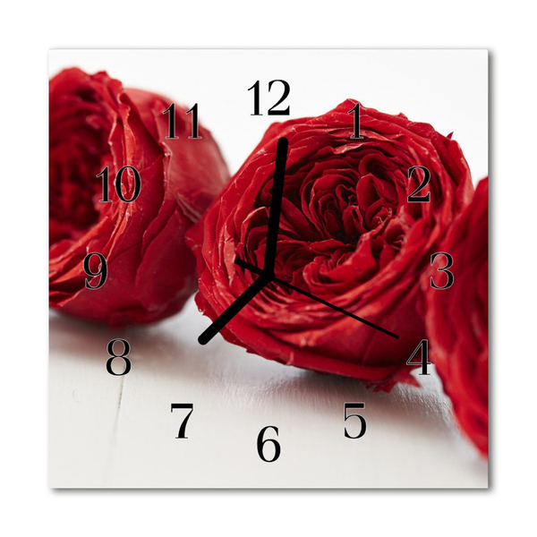 Glasuhr Wanduhr Blumen
