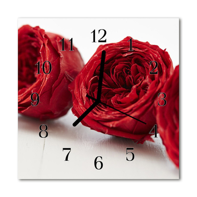 Glasuhr Wanduhr Blumen