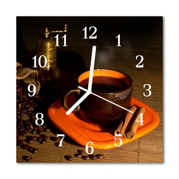 Glasuhr Wanduhr Kaffee