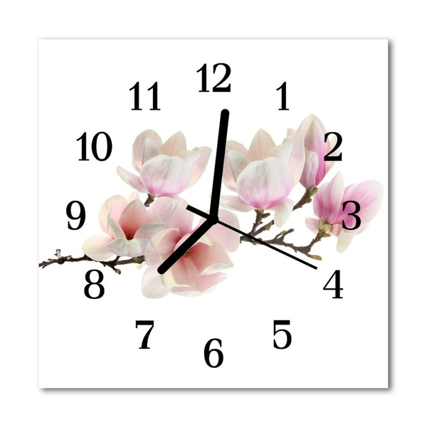 Glasuhr Wanduhr Magnolie