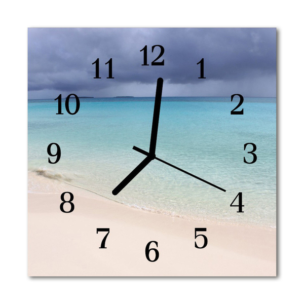 Glasuhr Wanduhr Strand