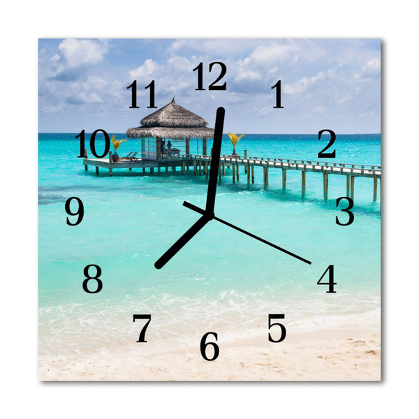 Glasuhr Wanduhr Strand