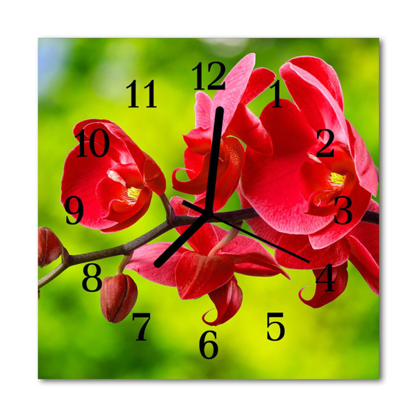 Glasuhr Wanduhr Orchidee