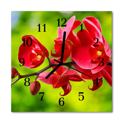 Glasuhr Wanduhr Orchidee