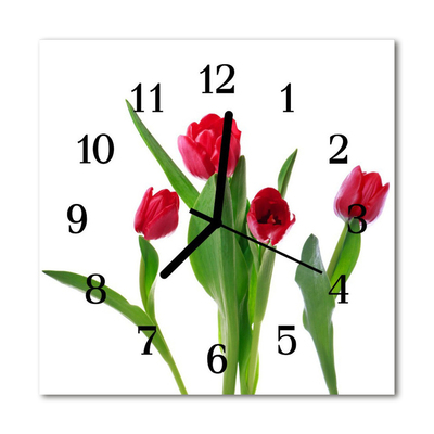 Glasuhr Wanduhr Tulpen