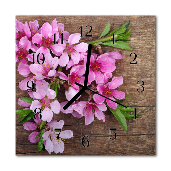 Glasuhr Wanduhr Blumen