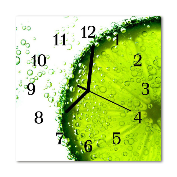 Glasuhr Wanduhr Limette