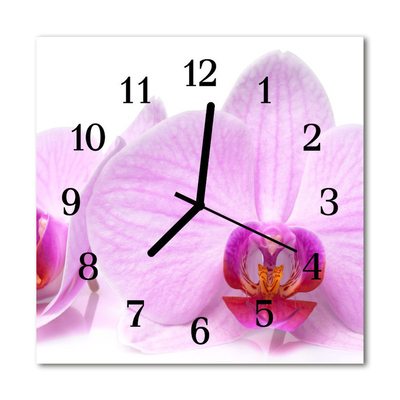 Glasuhr Wanduhr Orchidee