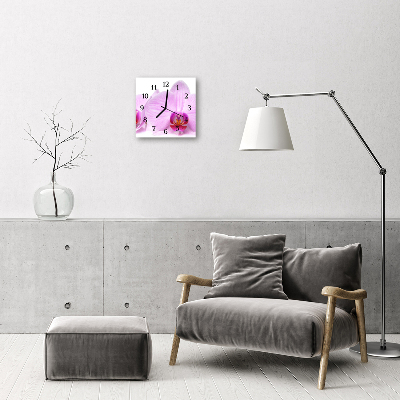 Glasuhr Wanduhr Orchidee