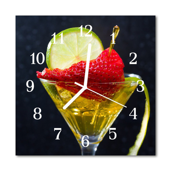 Glasuhr Wanduhr Cocktail
