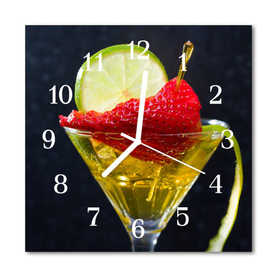 Glasuhr Wanduhr Cocktail