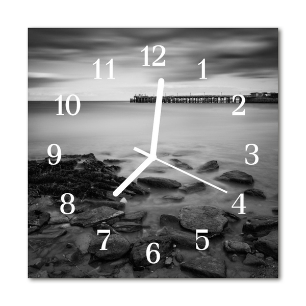 Glasuhr Wanduhr Ufer