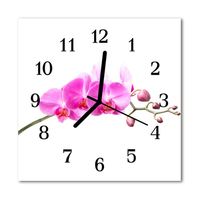Glasuhr Wanduhr Orchidee