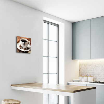 Glasuhr Wanduhr Kaffee