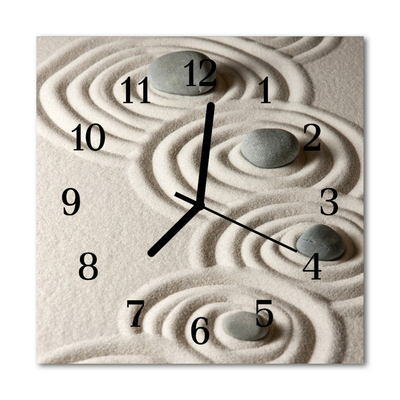 Glasuhr Wanduhr Sand Steine