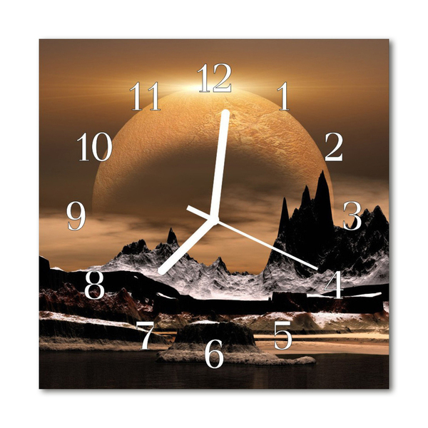 Glasuhr Wanduhr Gebirge