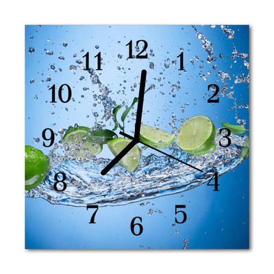 Glasuhr Wanduhr Limetten