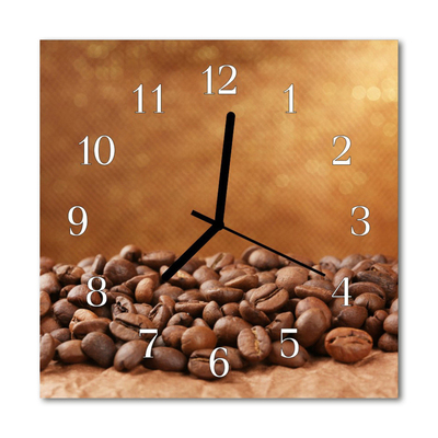 Glasuhr Wanduhr Kaffeebohnen