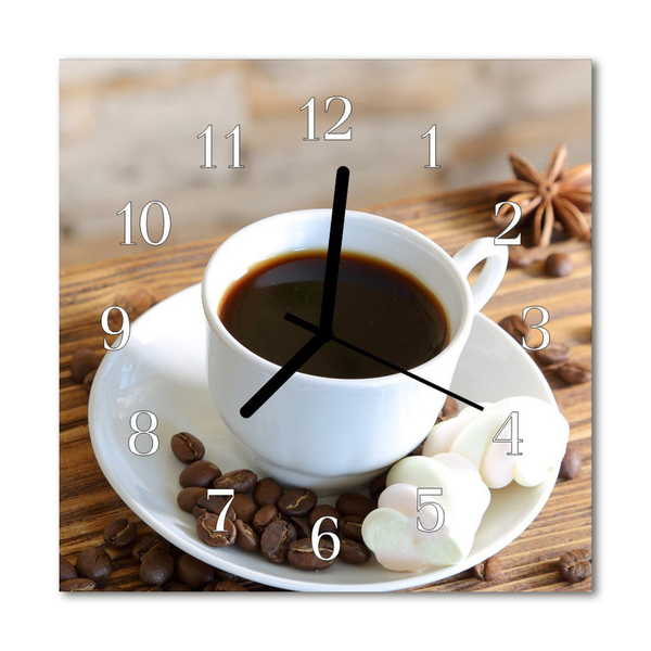 Glasuhr Wanduhr Kaffee