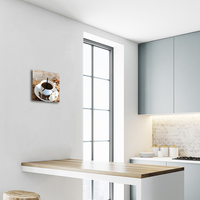 Glasuhr Wanduhr Kaffee