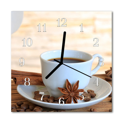 Glasuhr Wanduhr Kaffee