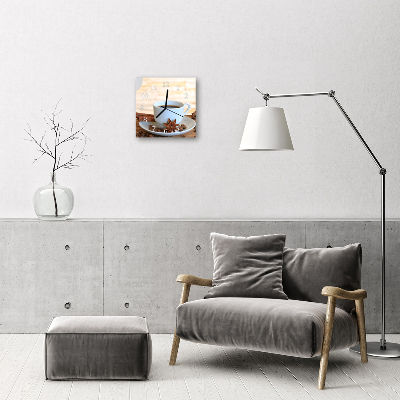 Glasuhr Wanduhr Kaffee