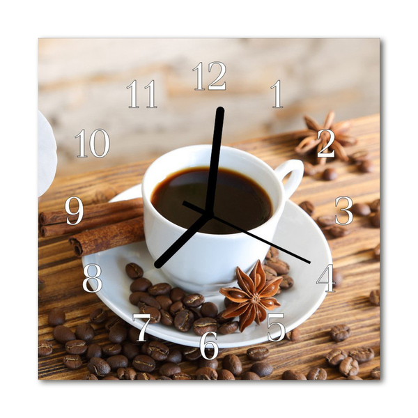 Glasuhr Wanduhr Kaffee