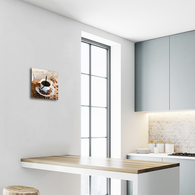 Glasuhr Wanduhr Kaffee