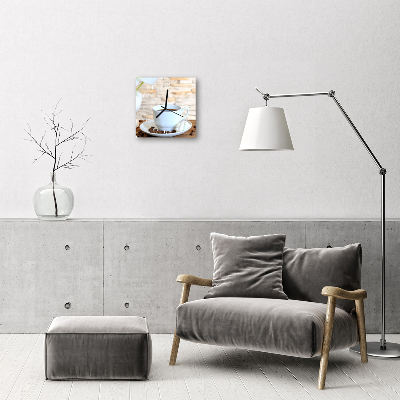 Glasuhr Wanduhr Kaffee