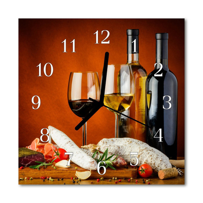 Glasuhr Wanduhr Wein