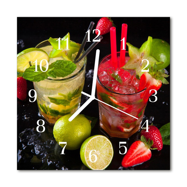 Glasuhr Wanduhr Cocktail