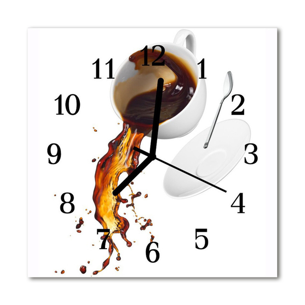 Glasuhr Wanduhr Kaffee