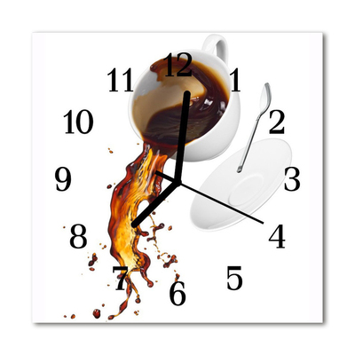 Glasuhr Wanduhr Kaffee