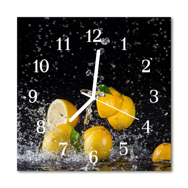 Glasuhr Wanduhr Zitronen