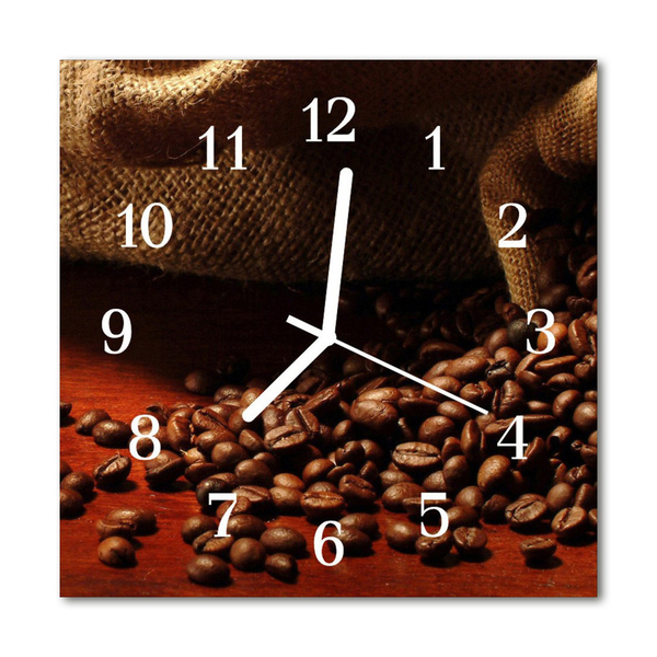 Glasuhr Wanduhr Kaffeebohnen