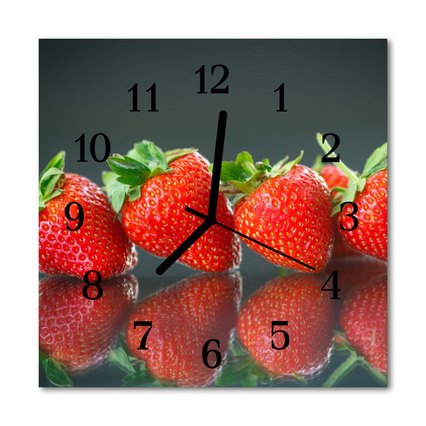 Glasuhr Wanduhr Erdbeeren