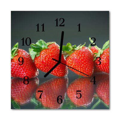 Glasuhr Wanduhr Erdbeeren