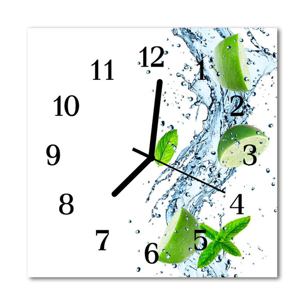 Glasuhr Wanduhr Minze
