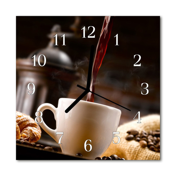Glasuhr Wanduhr Kaffee