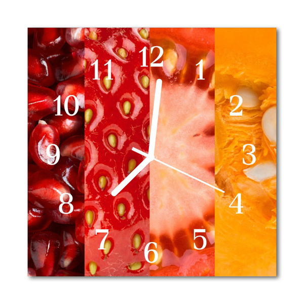 Glasuhr Wanduhr Obst