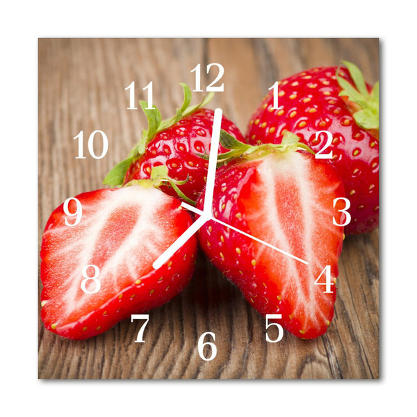 Glasuhr Wanduhr Erdbeeren
