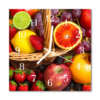 Glasuhr Wanduhr Obst