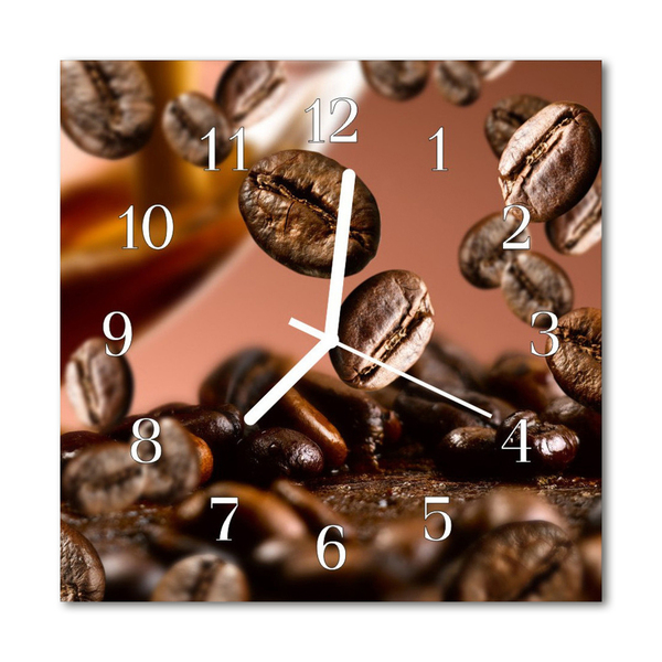 Glasuhr Wanduhr Kaffeebohnen