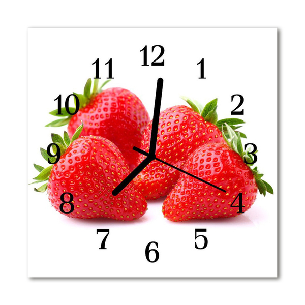 Glasuhr Wanduhr Erdbeeren