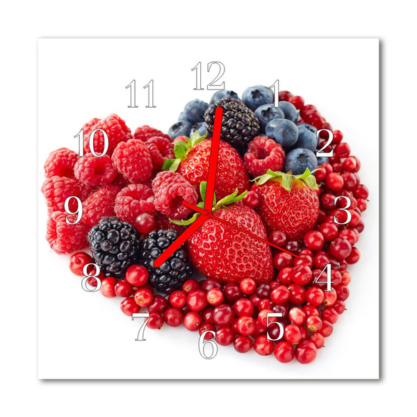 Glasuhr Wanduhr Obst