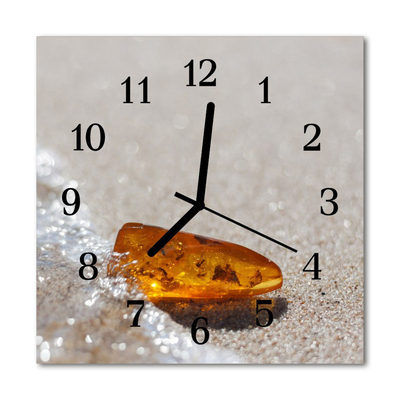 Glasuhr Wanduhr Bernstein