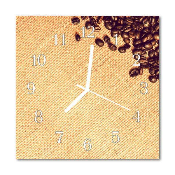 Glasuhr Wanduhr Kaffeebohnen